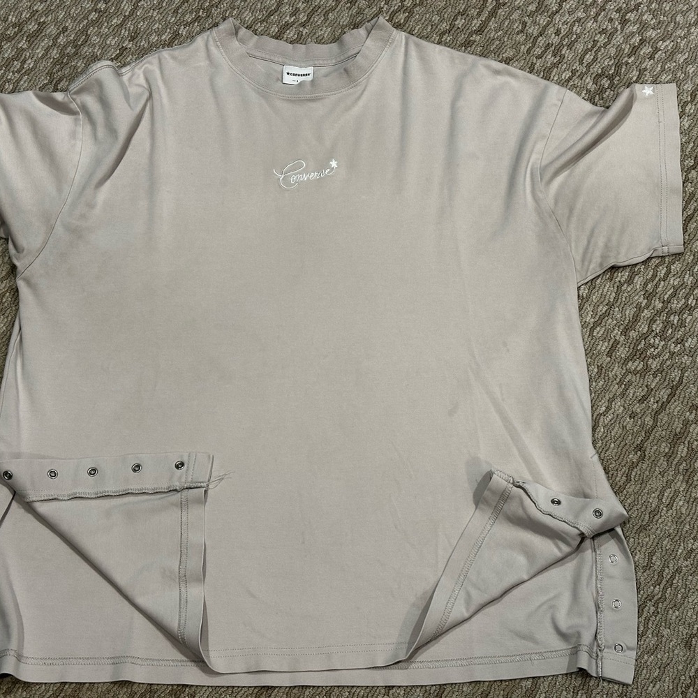 Converse Gray Cream Fitted Short Sleeve T-Shirt (194)